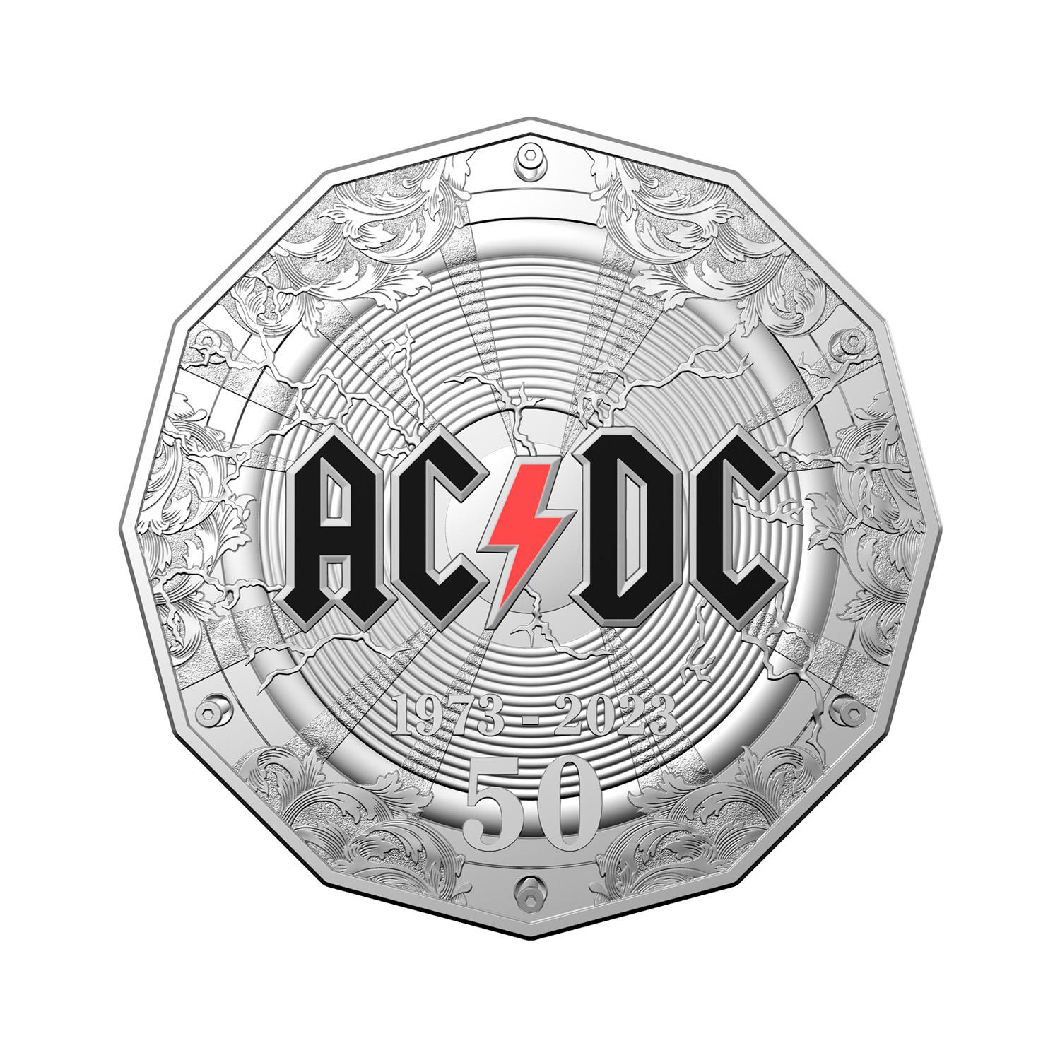 Монета 50 центов «50 лет AC/DC», 2023 - Nacionalinis aukso bankas |  Investicinis auksas | Aukso luitai | Monetos